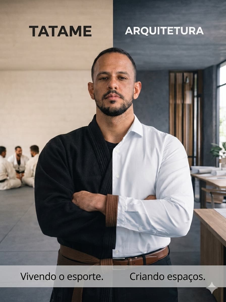 O arquiteto da Tatame Arquitetura — quem treina e quem projeta